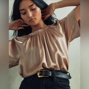 Nation LTD NWT Giavanna Gathered Tee Tan